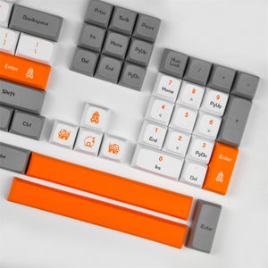 Space Orange White Gray Style Keycap Set